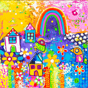 Original Painting - Rainbow Flower Farm