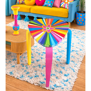 Candy Stripes Art Table - Hand Painted
