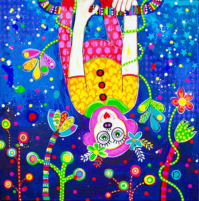 Original Painting - Swinging Around 2 - Monkey