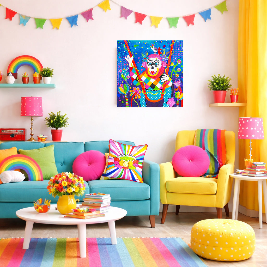 Original Painting - Swinging Around - Monkey