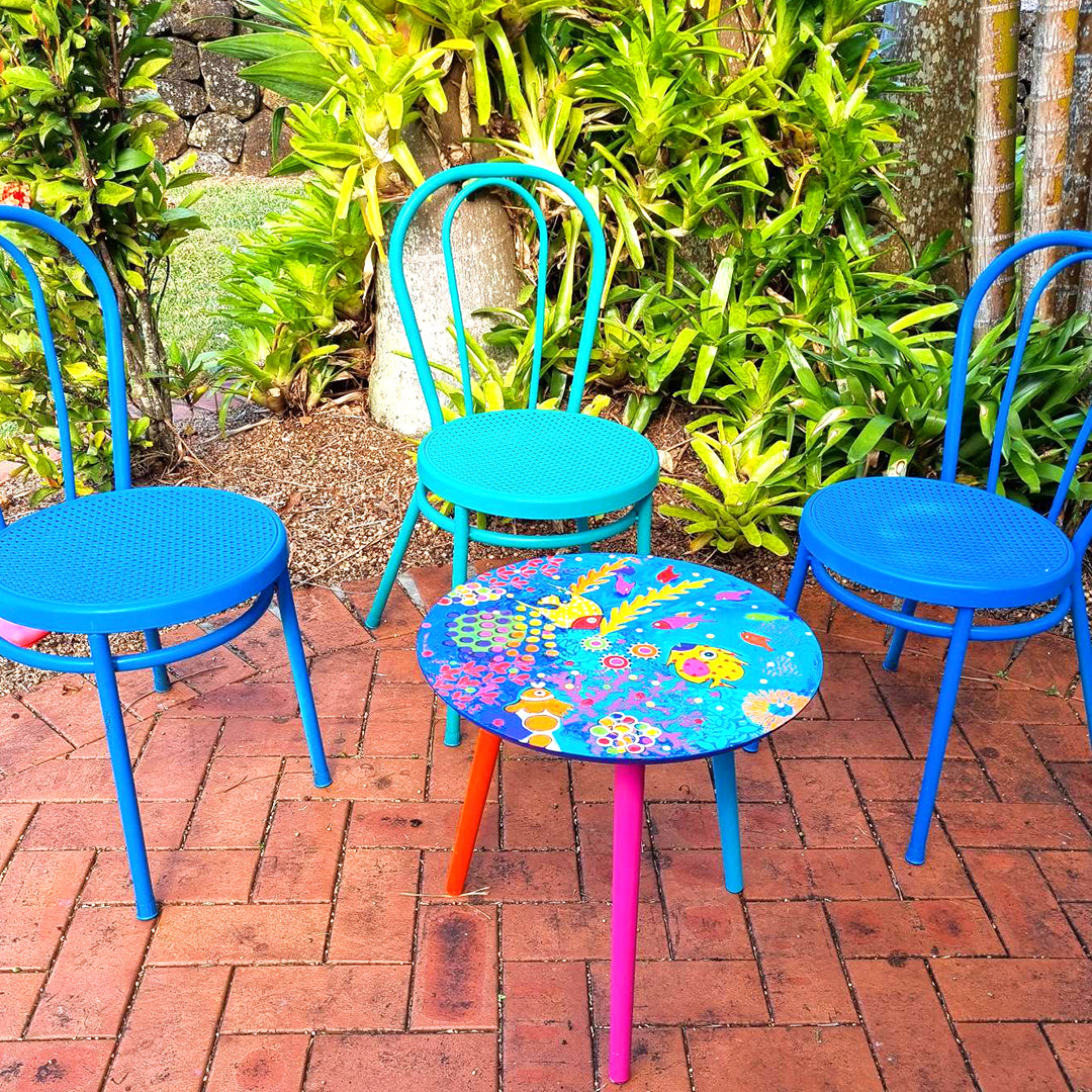 Fishbowl Art Table - Hand painted