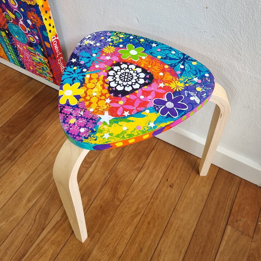 Boho Botanic Art Table - Hand Painted