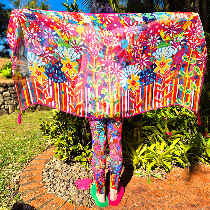 Wildflower Whirl Scarf/Sarong