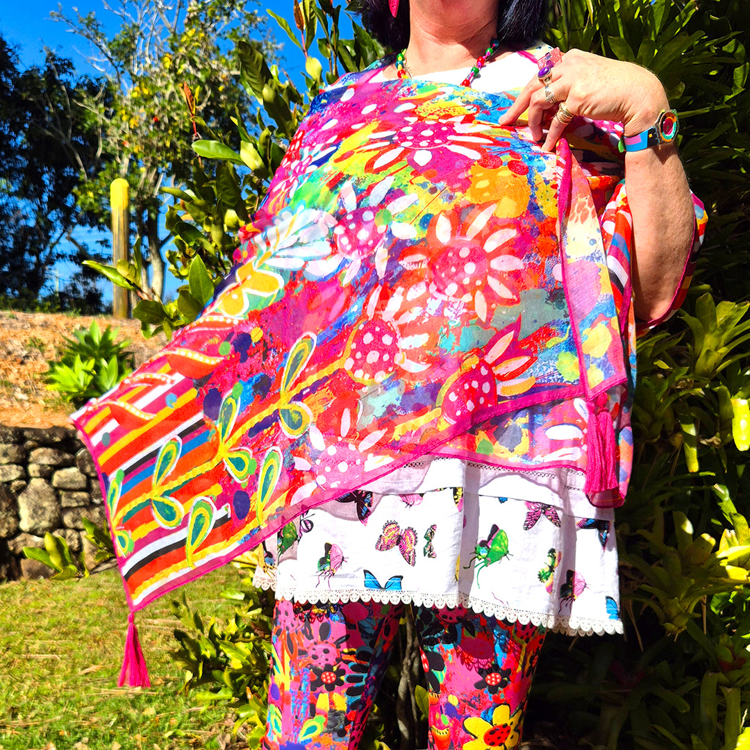 Wildflower Whirl Scarf/Sarong