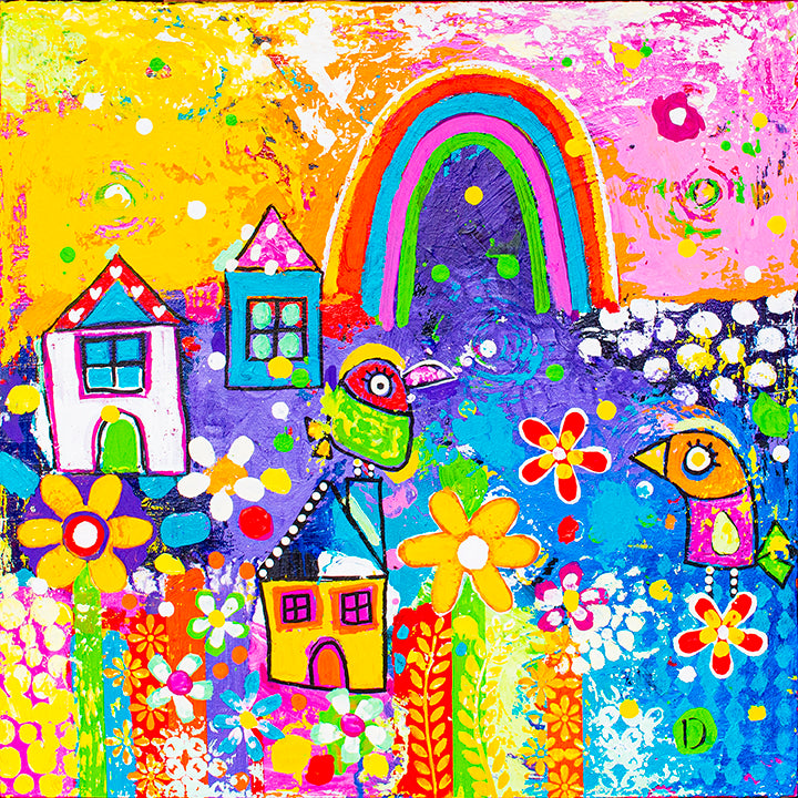Original Painting - Rainbow Flower Farm
