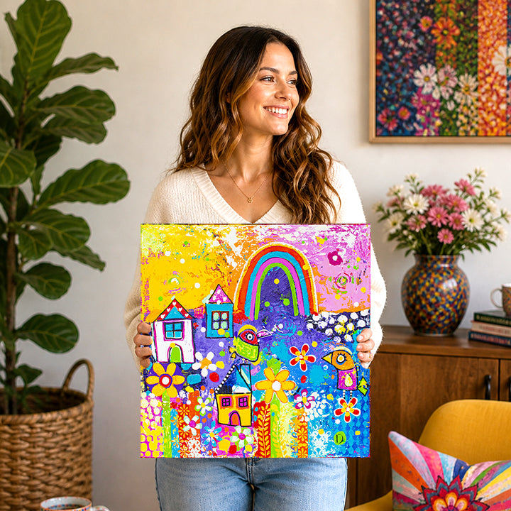 Original Painting - Rainbow Flower Farm