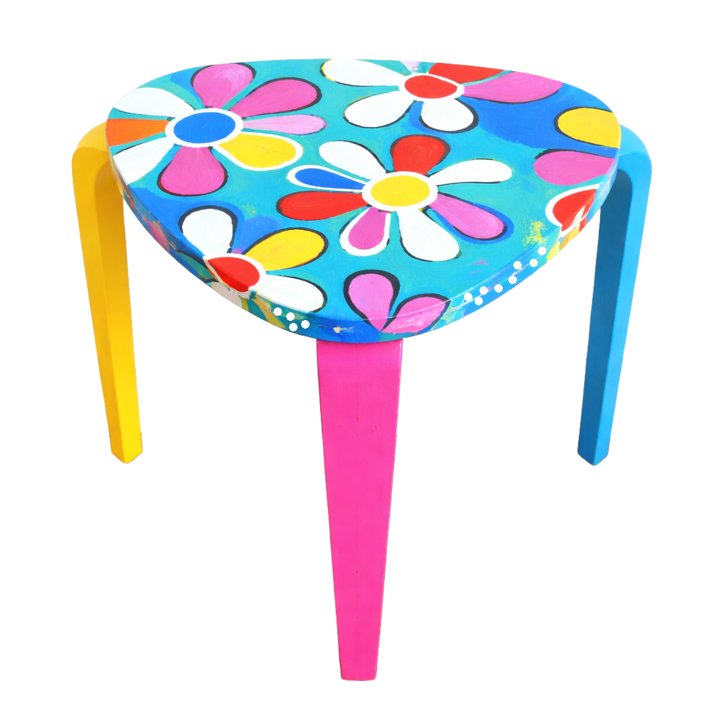 Flower Power Art Table - Hand Painted