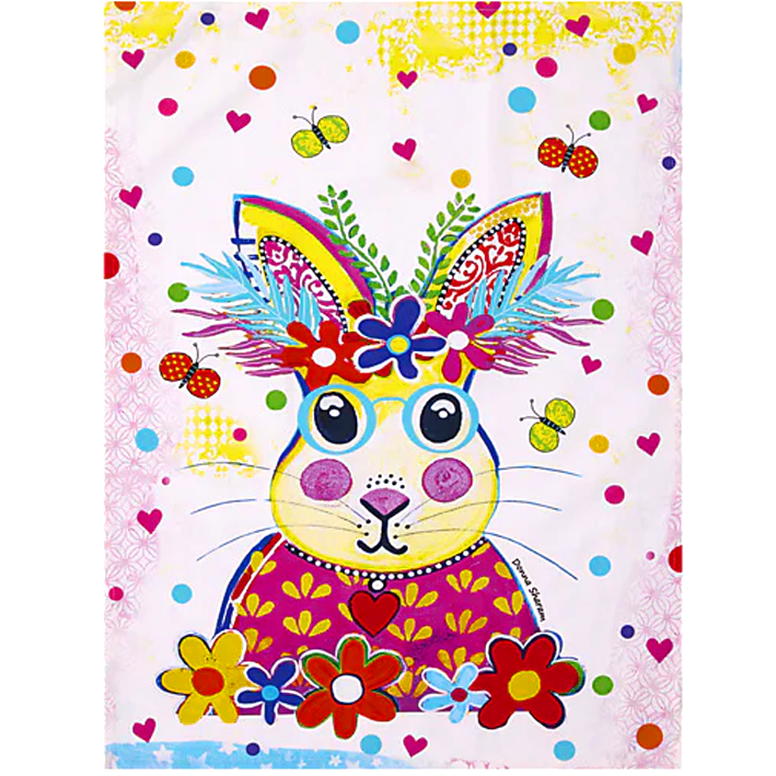 Kaleidoscope Rabbit Tea Towel