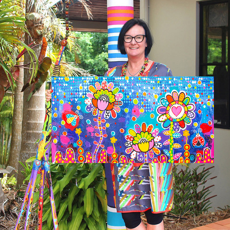 Original Painting - True Blue Blooms