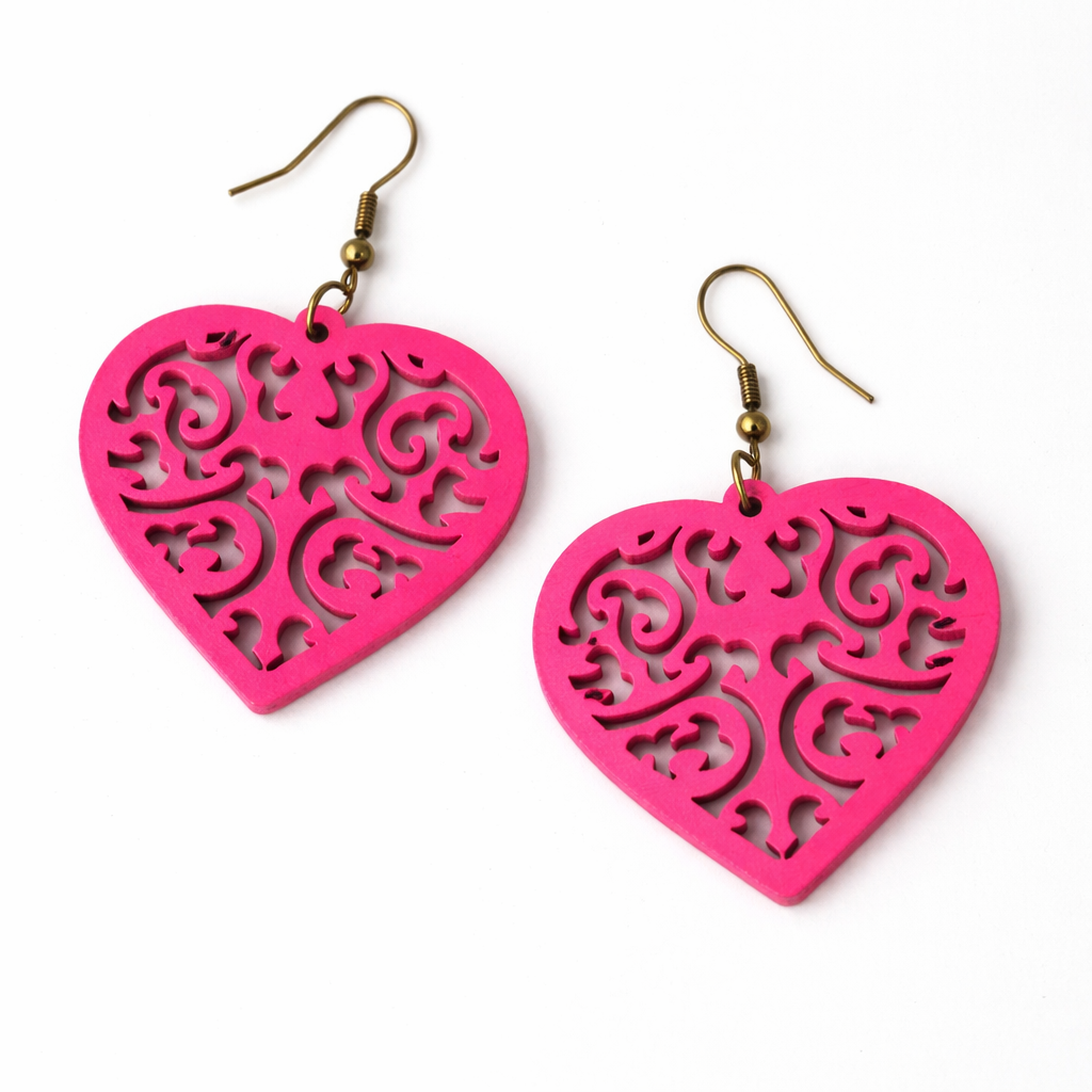 Love Heart Tapestry Earrings