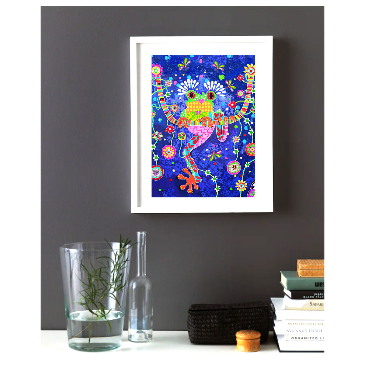 Wall Art Framed Print - Banjo - Green Tree Frog