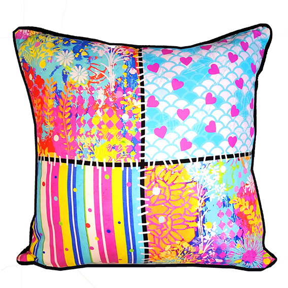 Patchwork Blue Cushion