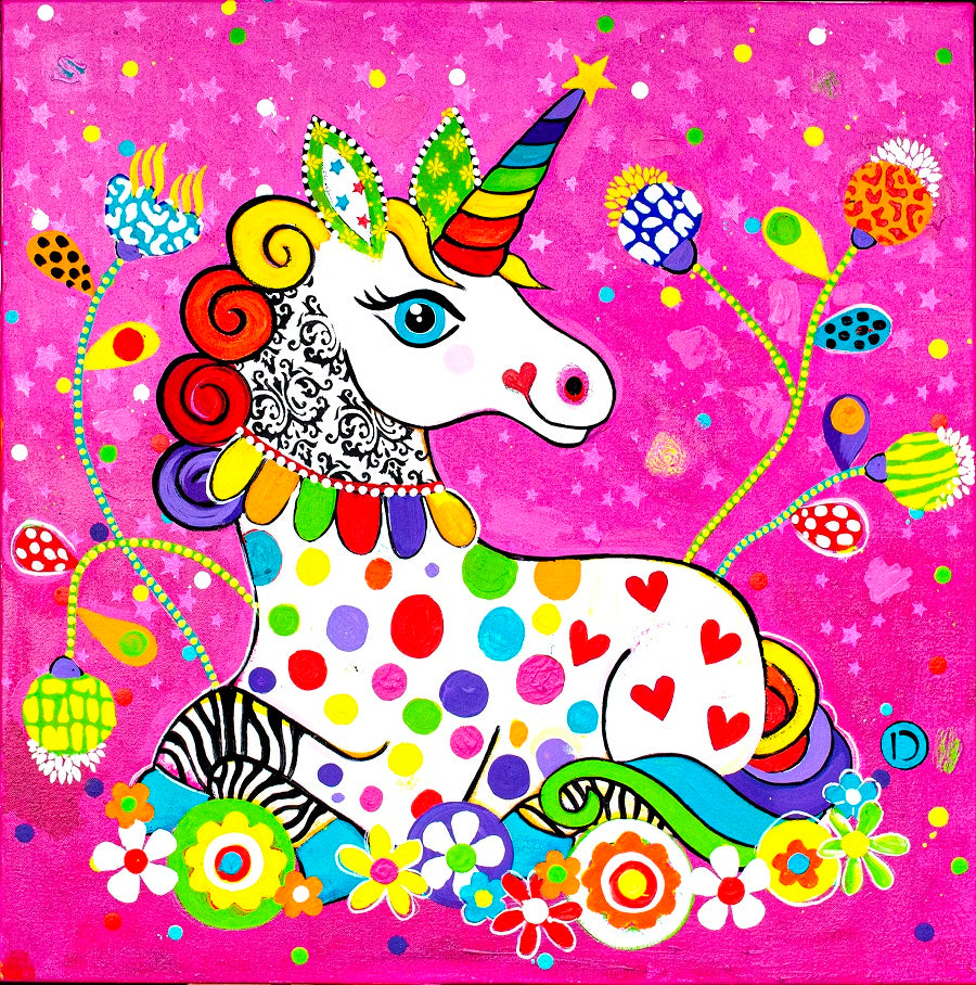 Canvas Wall Art - Rainbow Unicorn II