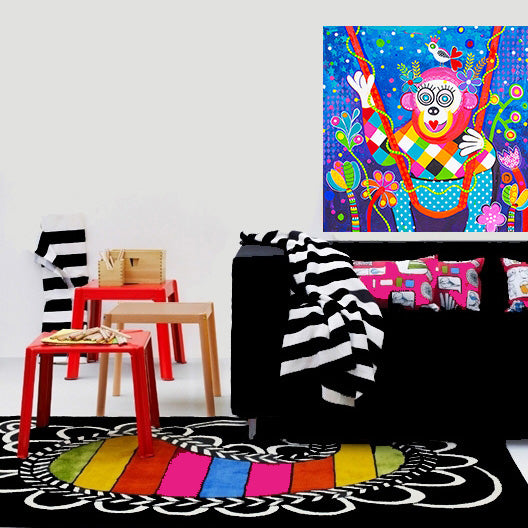 Original Painting - Swinging Around - Monkey