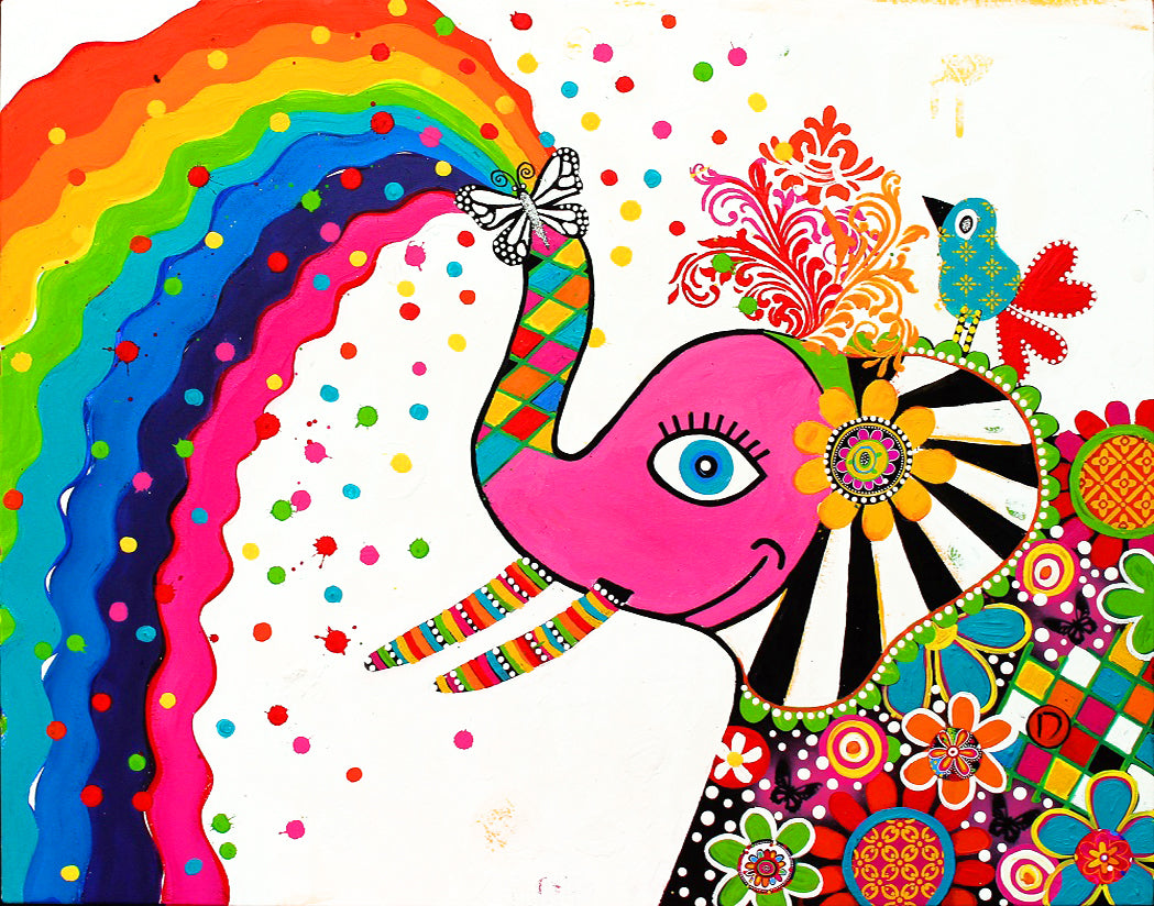 Original Painting - Sun Shower - Holi Festival