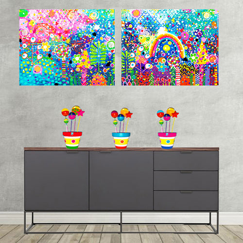 Original Painting - Rainbows & Lollipops