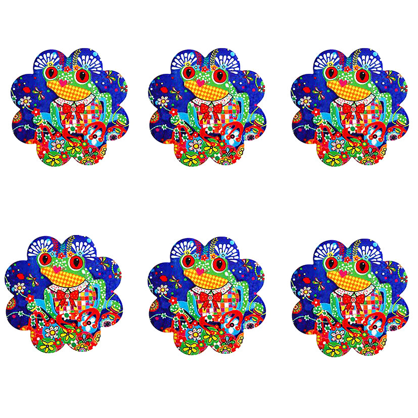 Rainbow Jungle Frog Coasters (set of 6)