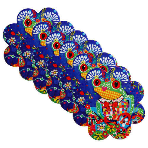Rainbow Jungle Frog Coasters (set of 6)