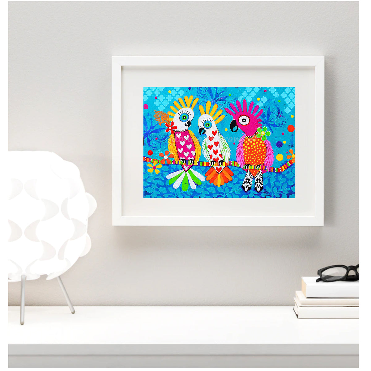 Wall Art Framed Print - Chatter - Cockatoos