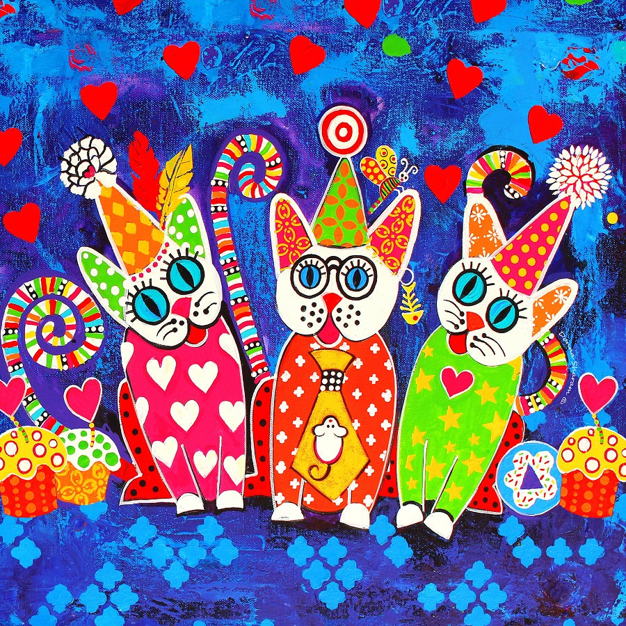 Canvas Wall Art - Cupcakes - Cats