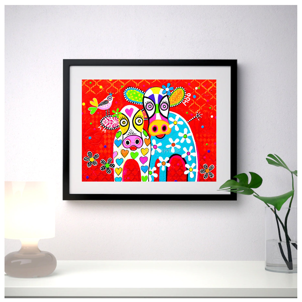 Wall Art Framed Print - Happy Moo Day - Cow
