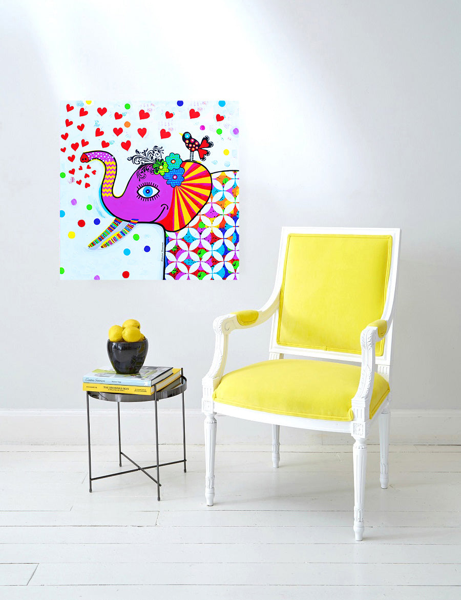 Canvas Wall Art - Heart Throb - Elephant