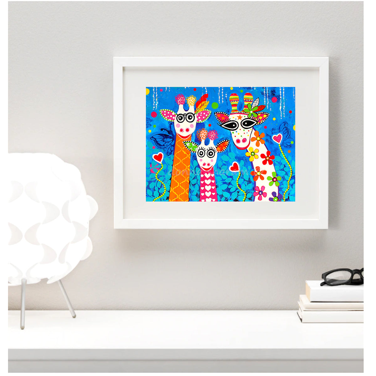 Wall Art Framed Print - Mr Gees Family - Giraffe