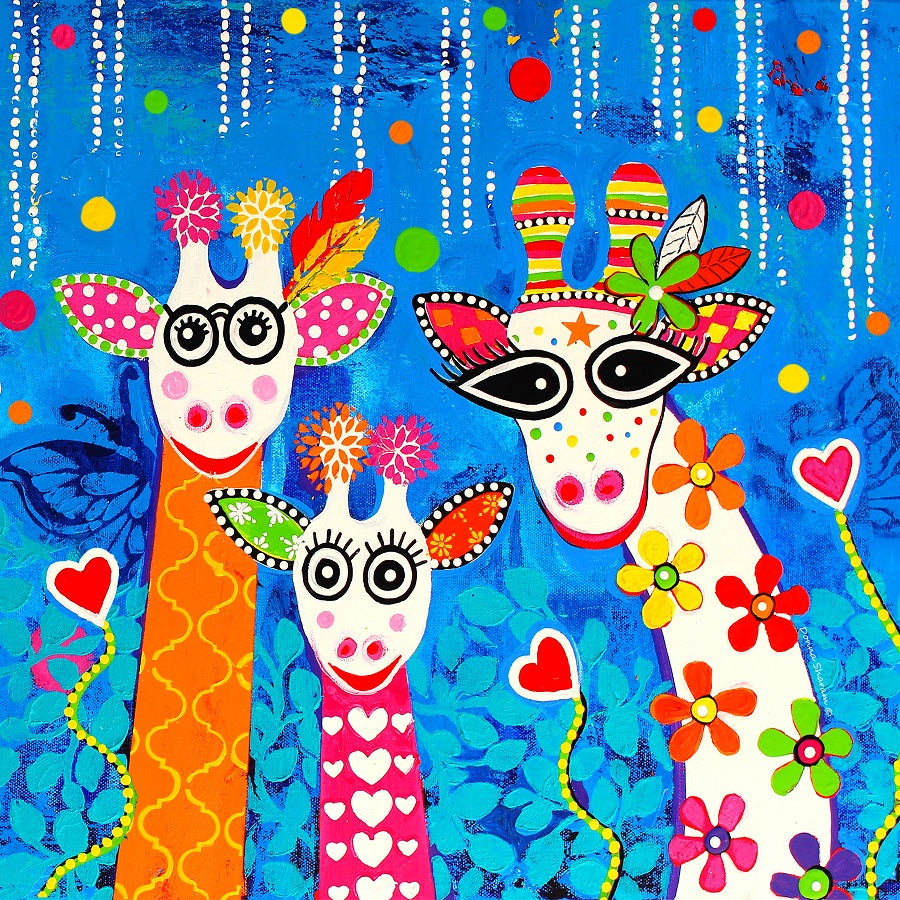 Canvas Wall Art - Mr Gees Family -Giraffe
