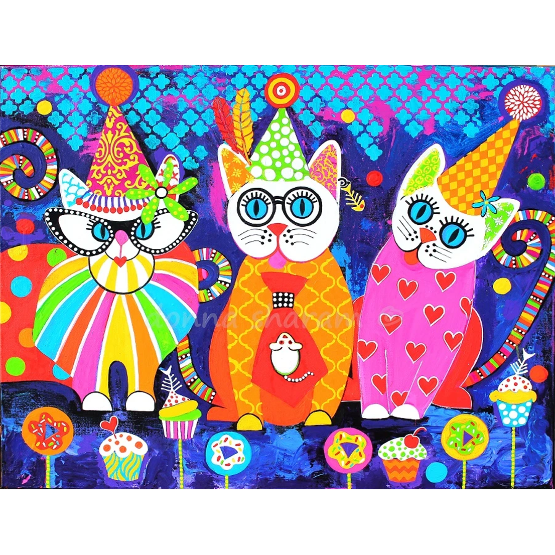 Wall Art Framed Print - Cupcakes - Cats